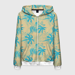 Мужская толстовка на молнии Palm light blue beige