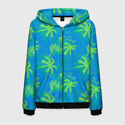 Мужская толстовка на молнии Palm light green light blue