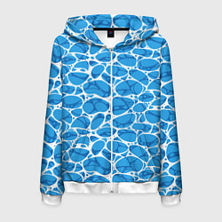 Мужская толстовка на молнии Волновая рябь на поверхности воды паттерн