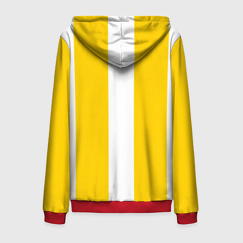Мужская толстовка на молнии Color yellow white line / 3D-Красный – фото 2