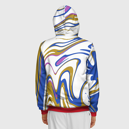 Мужская толстовка на молнии Цветные вихри / 3D-Красный – фото 4