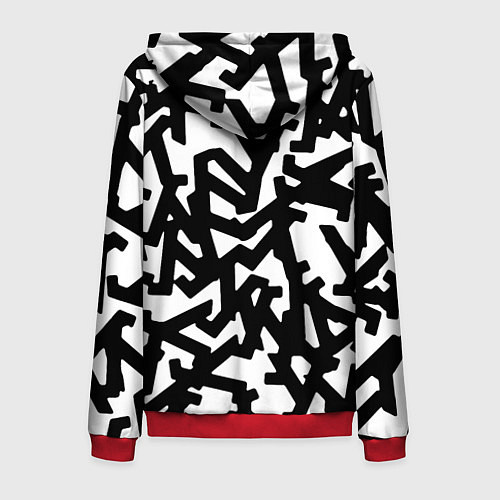 Мужская толстовка на молнии Doom x half life pattern / 3D-Красный – фото 2