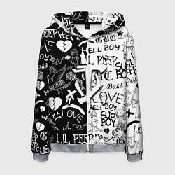 Мужская толстовка на молнии Doom x liil peep pattern black