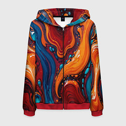 Мужская толстовка на молнии Пламя и синева