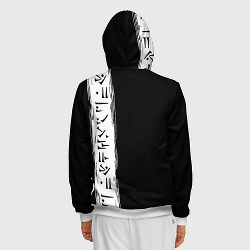 Мужская толстовка на молнии Doom символы марса / 3D-Белый – фото 4