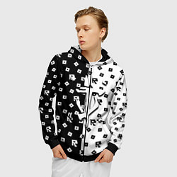 Толстовка 3D на молнии мужская Doom x roblox pattern, цвет: 3D-черный — фото 2