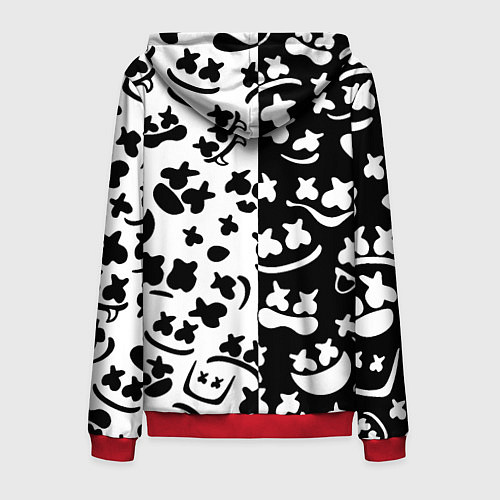 Мужская толстовка на молнии Doom x Marshmello pattern / 3D-Красный – фото 2