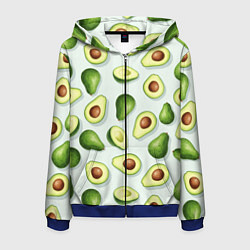 Толстовка 3D на молнии мужская Авокадо - паттерн, цвет: 3D-синий