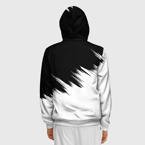 Мужская толстовка на молнии Doom краски черно белый / 3D-Белый – фото 4
