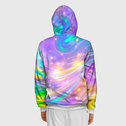 Мужская толстовка на молнии Волшебный мистический космос / 3D-Белый – фото 4