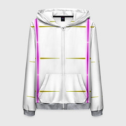 Мужская толстовка на молнии Color white pink yellow stripes