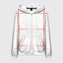 Мужская толстовка на молнии Color white red stripes