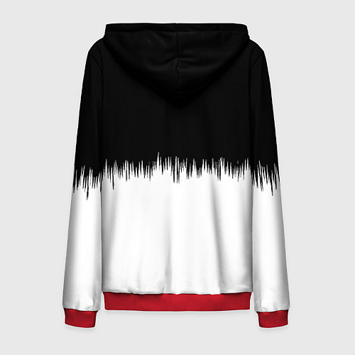 Мужская толстовка на молнии Doom краски черно белый / 3D-Красный – фото 2