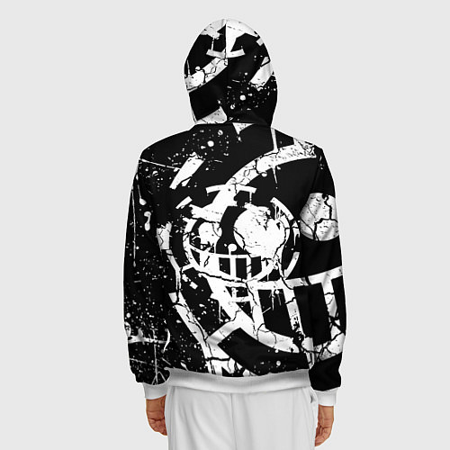 Мужская толстовка на молнии Doom smile game / 3D-Белый – фото 4