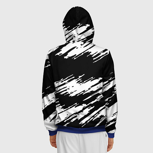 Мужская толстовка на молнии Doom краски полосы / 3D-Синий – фото 4