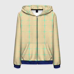 Толстовка 3D на молнии мужская Color beige green crosses, цвет: 3D-синий