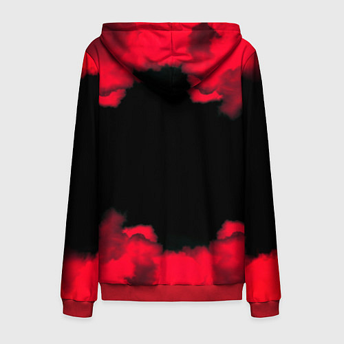 Мужская толстовка на молнии Doom огненные краски / 3D-Красный – фото 2
