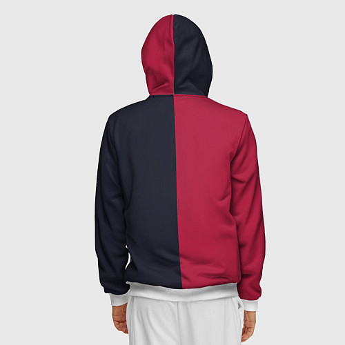 Мужская толстовка на молнии Солнце красно-синее / 3D-Белый – фото 4