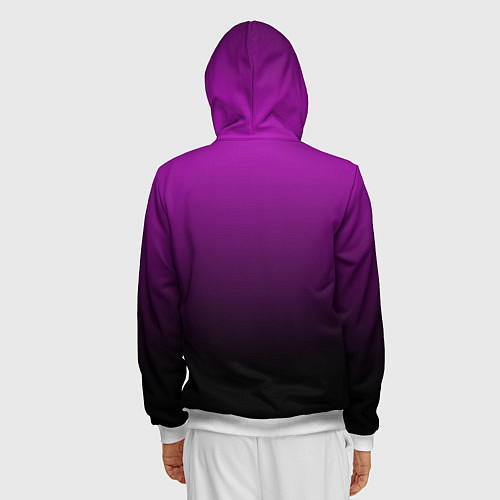 Мужская толстовка на молнии Purple gradient / 3D-Белый – фото 4