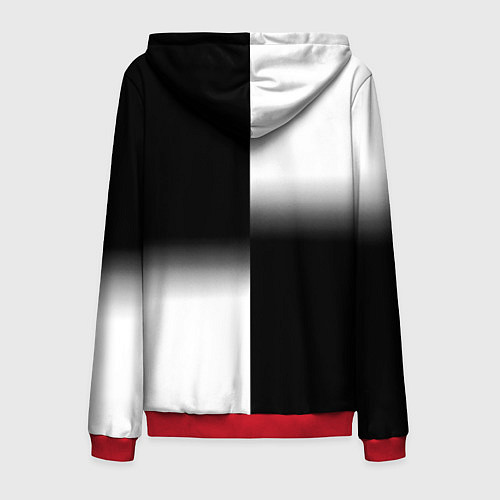 Мужская толстовка на молнии Doom black geometry / 3D-Красный – фото 2