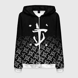 Толстовка 3D на молнии мужская Doom ninja, цвет: 3D-белый