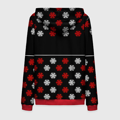 Мужская толстовка на молнии Doom winter pattern steel / 3D-Красный – фото 2