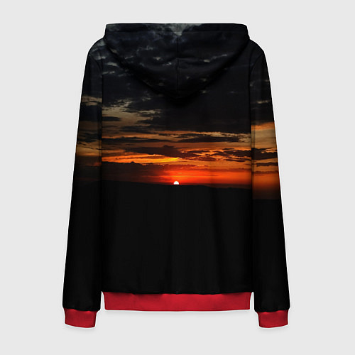 Мужская толстовка на молнии Закат на плато / 3D-Красный – фото 2