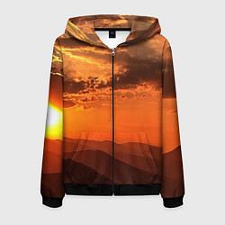 Мужская толстовка на молнии Закат на перевале актопрак