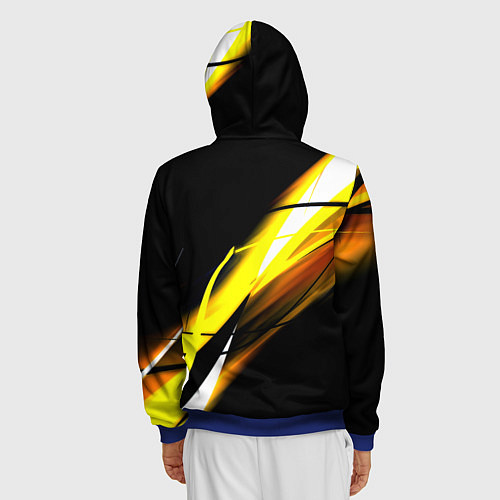 Мужская толстовка на молнии Doom геометрия из полос / 3D-Синий – фото 4