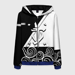 Толстовка 3D на молнии мужская Doom стильная геометрия, цвет: 3D-синий