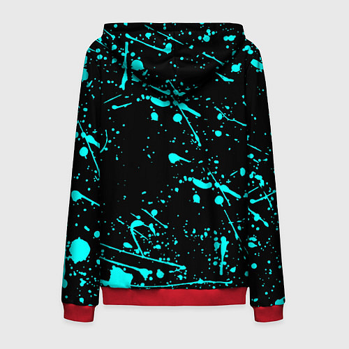 Мужская толстовка на молнии Dayz голубые краски / 3D-Красный – фото 2