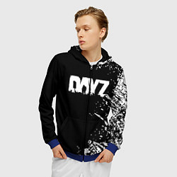 Толстовка 3D на молнии мужская Dayz брызги красок, цвет: 3D-синий — фото 2