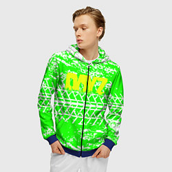 Толстовка 3D на молнии мужская Dayz кислотные шипы, цвет: 3D-синий — фото 2