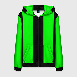 Толстовка 3D на молнии мужская Color black green, цвет: 3D-черный