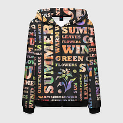 Мужская толстовка на молнии Лето, буквы pattern