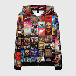 Толстовка 3D на молнии мужская Aerosmith - обложки альбомов и песен, цвет: 3D-черный