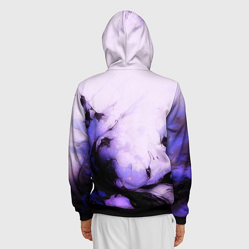 Мужская толстовка на молнии Взрывной индиго светлый / 3D-Черный – фото 4