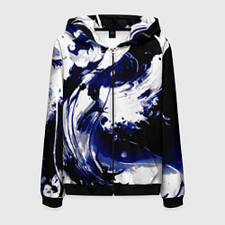 Мужская толстовка на молнии Чёрно-фиолетовый абстракция волна