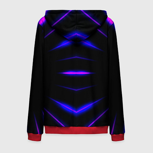 Мужская толстовка на молнии Color black neon stripes / 3D-Красный – фото 2