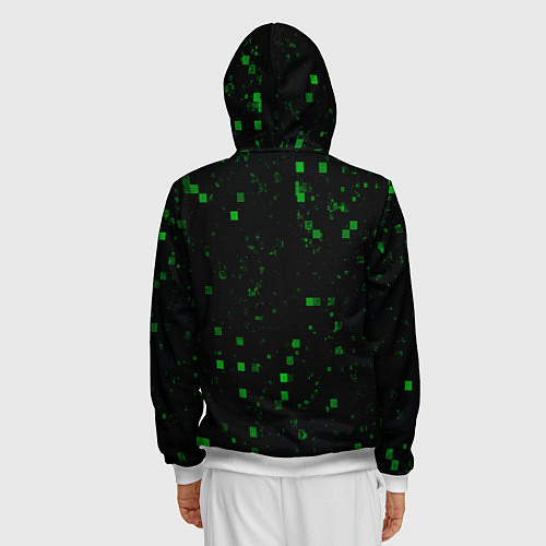 Мужская толстовка на молнии Color green khaki / 3D-Белый – фото 4