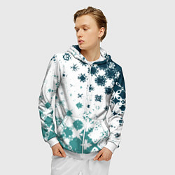 Толстовка 3D на молнии мужская Узорчатые пятна по диагонали, цвет: 3D-белый — фото 2