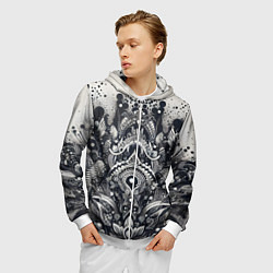 Толстовка 3D на молнии мужская Abstract pattern - graffiti, цвет: 3D-белый — фото 2