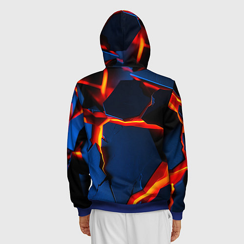 Мужская толстовка на молнии Glow orange neon / 3D-Синий – фото 4