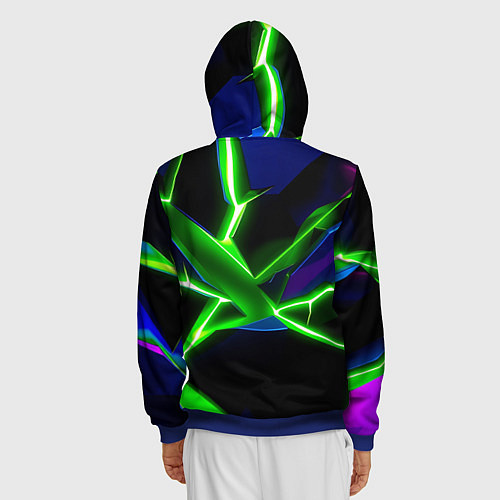 Мужская толстовка на молнии Green glow / 3D-Синий – фото 4