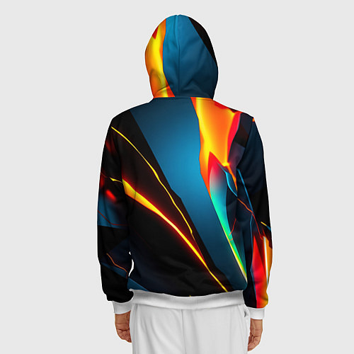 Мужская толстовка на молнии Multicoloured neon / 3D-Белый – фото 4