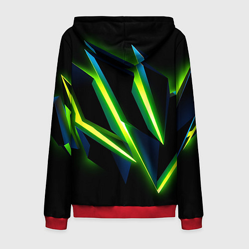 Мужская толстовка на молнии Geometric neon / 3D-Красный – фото 2
