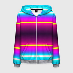 Толстовка 3D на молнии мужская Color neon, цвет: 3D-меланж