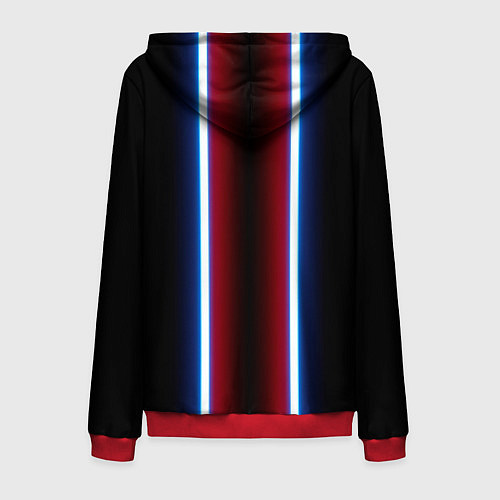 Мужская толстовка на молнии Color white blue red neon / 3D-Красный – фото 2