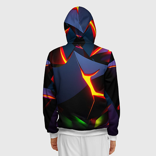 Мужская толстовка на молнии The neon fault / 3D-Белый – фото 4