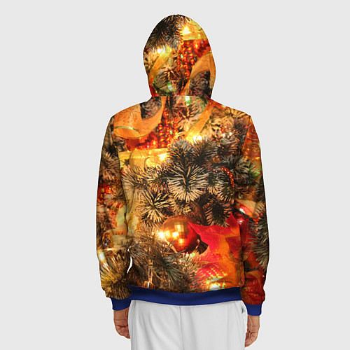 Мужская толстовка на молнии Атмосфера Рождества / 3D-Синий – фото 4